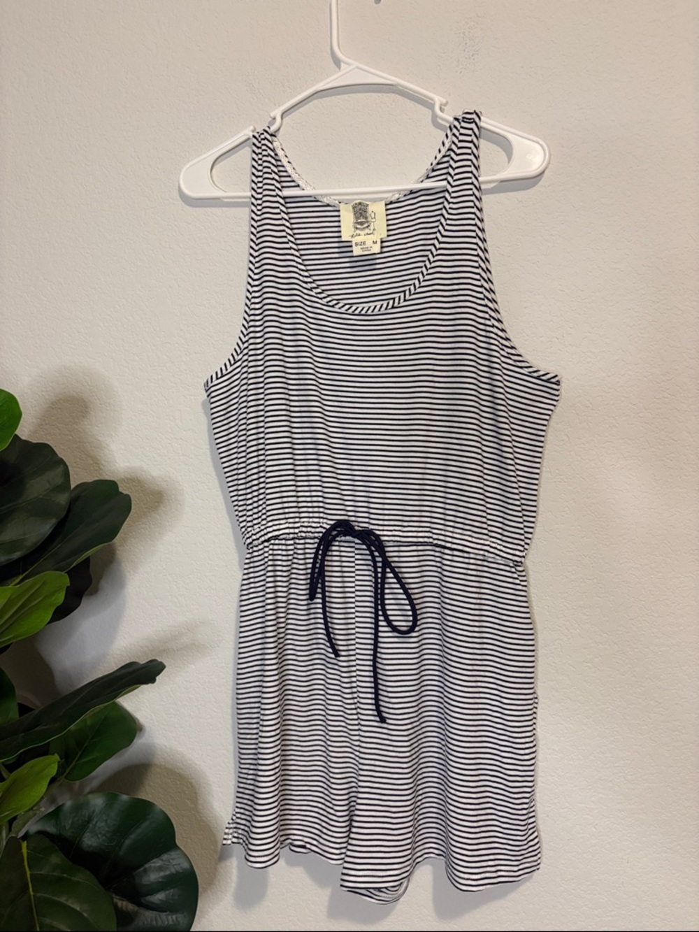 Anthropologie brand Lili’s Closet Striped Navy & White Sleeveless Romper